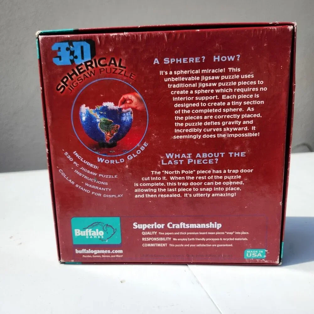 3D Spherical Puzzle World Globe 9.5